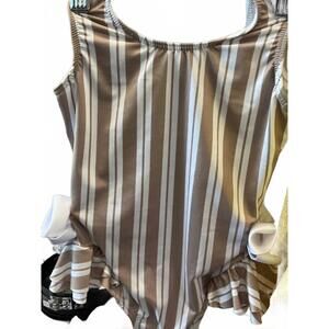 NEW PLANET SEA girls runway one-piece swimsuit in chocolate